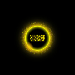 Vintage Modern Glitter effect design. Festive postcard, luxurious greeting card concept.  golden glitter illustration with text space.