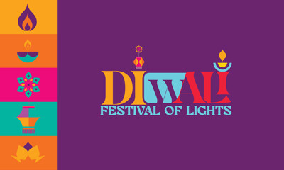 Diwali Logo Design With Diya and Lamp Icon