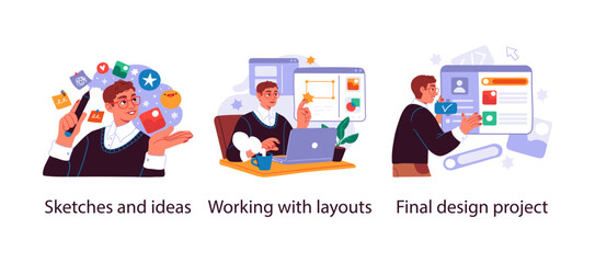 Obraz premium Business Concept illustrations. Scenes with men and women taking part in business activities. Vector illustration
