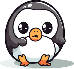 Cute penguin character cartoon icon vector illustration. Cute penguin mascot.