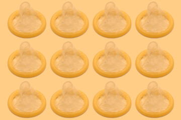 Pattern with group of condoms