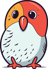 Cute cartoon bird. Vector illustration isolated on a white background.