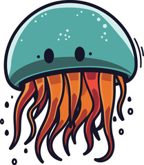 Cartoon jellyfish. Vector illustration of a cartoon jellyfish.