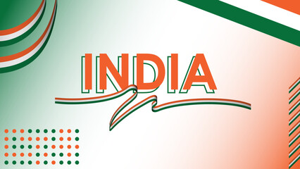 India national day republic day banner background with ribbon and flag