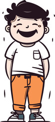 Smiling boy in casual clothes. Vector illustration in cartoon style.