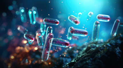 Bacterium. Generative AI - obrazy, fototapety, plakaty