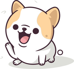 Cute dog vector illustration. Cute corgi cartoon character.