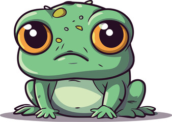 Cute little frog isolated on a white background. Vector illustration.
