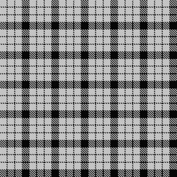 Black, White, Tartan Weave Pattern - Tile
