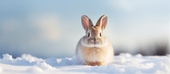 Snow covered bunny