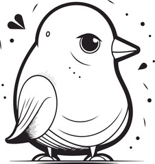 cute little bird. vector illustration. isolated on white background.