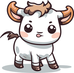 Cute cow cartoon character. Cute farm animal vector illustration.