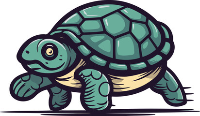 Turtle vector illustration. Cartoon style. Isolated on white background.