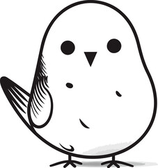 Cute cartoon bird isolated on a white background. Vector illustration.