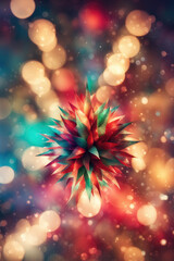 Obraz na płótnie Canvas Vertical abstract composition of happy holidays card with blurred background, christmas celebration, Culture and Religion concept, generative ai