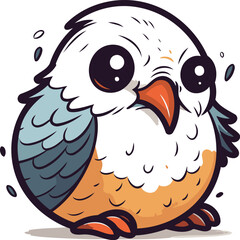 Illustration of a Cute Cartoon Owl   Colored Vector Icon