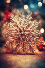 Vertical abstract composition of happy holidays card with blurred background, christmas celebration, Culture and Religion concept, generative ai