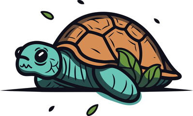 Turtle vector icon. Cartoon illustration of turtle vector icon for web design