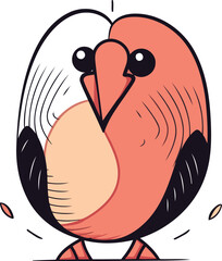 Cute cartoon bird. Vector illustration. Isolated on white background.
