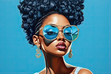 beautiful black woman in glasses