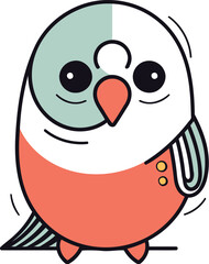 Obraz premium Cute cartoon penguin. Vector illustration isolated on white background.