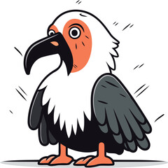 Obraz premium Cartoon vulture. Vector illustration of a vulture on a white background.