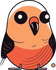 Obraz premium Cute cartoon bird isolated on a white background. Vector illustration.