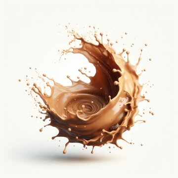 liquid spray coffee splash isolated on white background