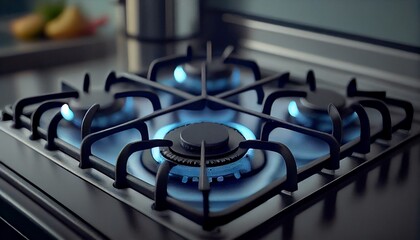 burning gas stove generated in ai