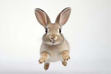 Fototapeta na wymiar Rabbit Isolated On White, Rabbit On White Background, Rabbit