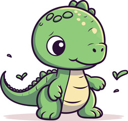 Naklejka premium Cute crocodile cartoon character. Vector illustration isolated on white background.