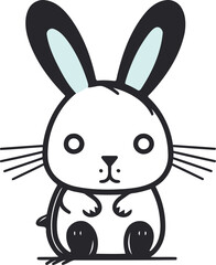 Obraz premium Cute cartoon bunny. Vector illustration isolated on a white background.