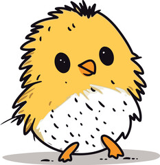 Obraz premium Cute little chick on white background. Vector illustration. Cartoon style.