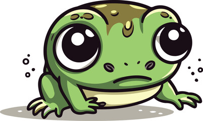 Obraz premium Frog cartoon character. Vector illustration isolated on a white background.