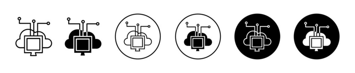 edge computing Icon set. cloud computing vector symbol in black filled and outlined style.
