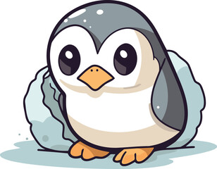 Obraz premium Cute penguin cartoon. Vector illustration isolated on white background.