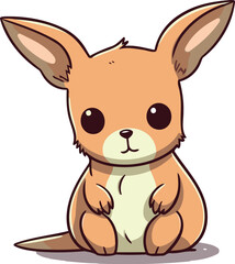 Obraz premium Cute kangaroo isolated on a white background. Vector illustration