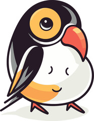 Obraz premium Cute cartoon penguin. Vector illustration isolated on white background.