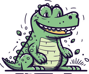 Fototapeta premium Crocodile. Vector illustration of a cartoon crocodile.