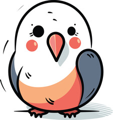 Fototapeta premium Vector illustration of cute cartoon parrot. Isolated on white background.