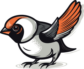 Fototapeta premium Bullfinch bird cartoon vector illustration isolated on a white background.