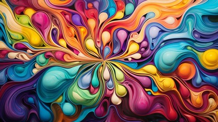 An intricate and vibrant abstract image, a whirlwind of colors that leaves an indelible impression.