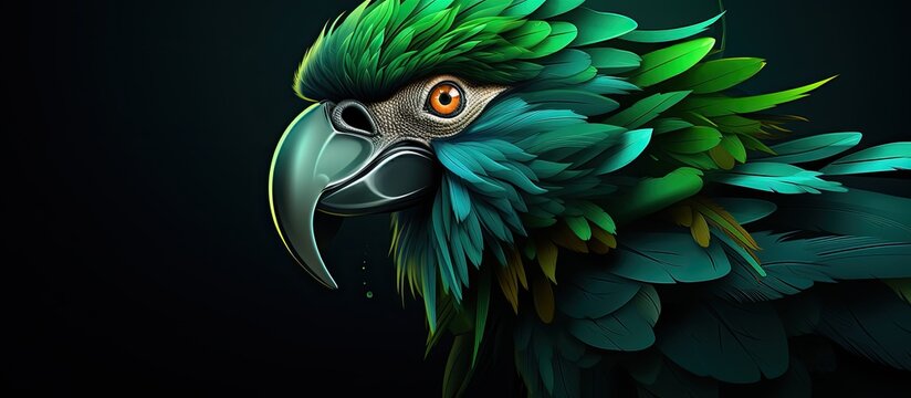 Abstract Concept The Green Parrot Can Be Utilized For Various Purposes Such As Wallpaper Canvas Art Decorative Elements Banners T Shirt Designs And Advertising Purposes