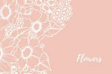 Abstract trendy floral background template	
