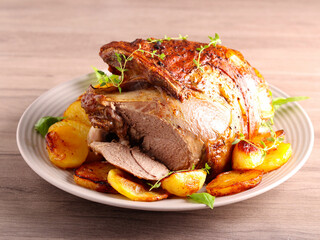 Roast lamb and potatoes