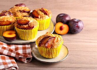 Whole wheat plum muffins