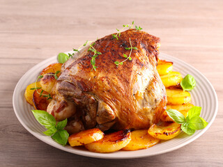 Roast lamb and potatoes