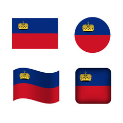 Naklejka premium Vector Liechtenstein National Flag Icons Set