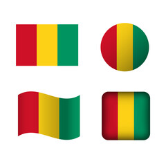 Vector Guinea National Flag Icons Set