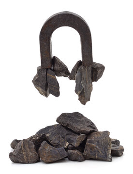 Iron ore and magnet.